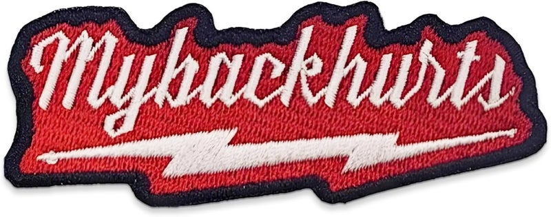 Jestik My Back Hurts Embroidery Patch - Funny Meme Embroidered Patches, Military Tactical Morale Patch with Hook and Loop Fastener, Cute Patches for Backpacks, Jeans, Jackets, Vests, Hats & More - Image 1